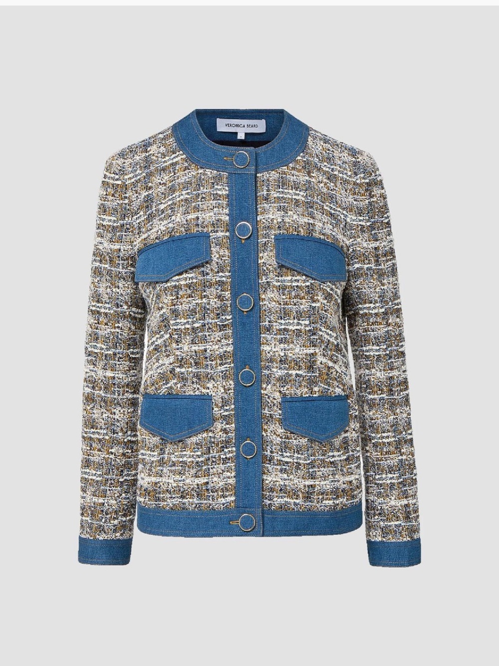 Veronica Beard Ainslie Tweed Multi-Tone Cotton Blend Jacket NWT